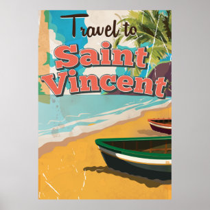 Saint Vincent vintage travel poster. Poster