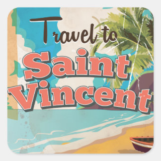Saint Vincent vintage travel poster. Square Sticker