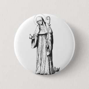 Saint Walpurga Medieval Anglo-Saxon missionary 6 Cm Round Badge