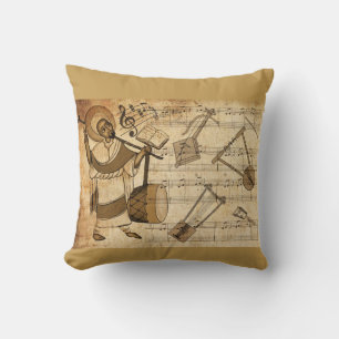 Saint Yared & The Ethiopian Music Instruments Cushion
