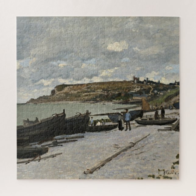 Sainte-Adresse by Monet - Boats Sea Cloudy Sky Jigsaw Puzzle (Vertical)