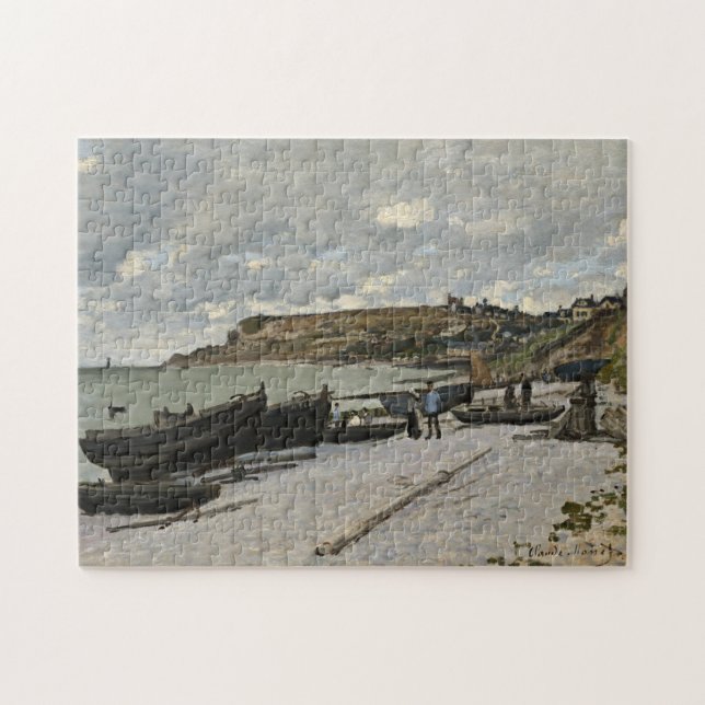 Sainte-Adresse by Monet - Boats Sea Cloudy Sky Jigsaw Puzzle (Horizontal)