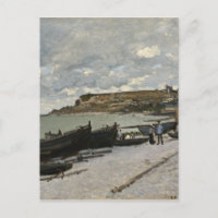 Sainte-Adresse by Monet - Boats Sea Cloudy Sky