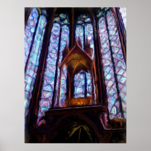 Sainte-Chapelle stained glass in Paris - Oil Poster