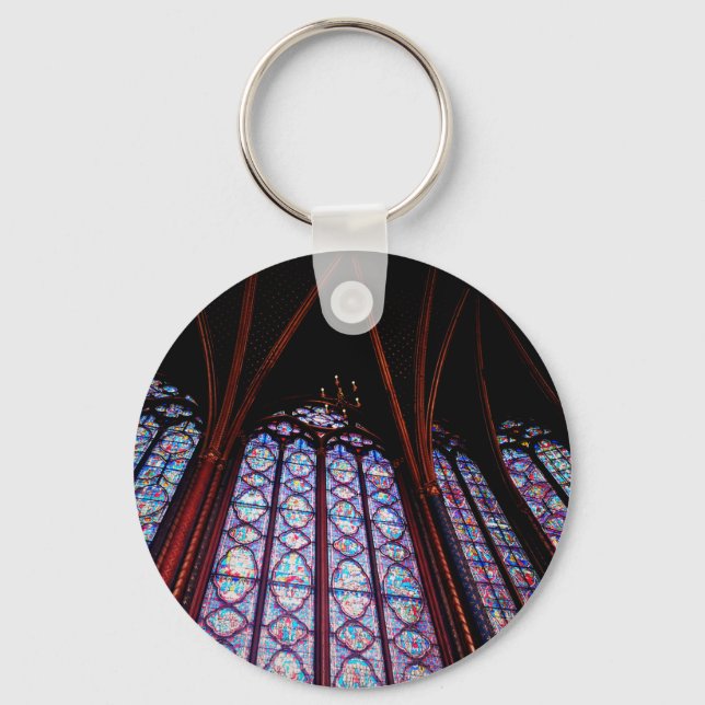 Sainte-Chapelle stained glass in Paris Photo Key Ring (Front)