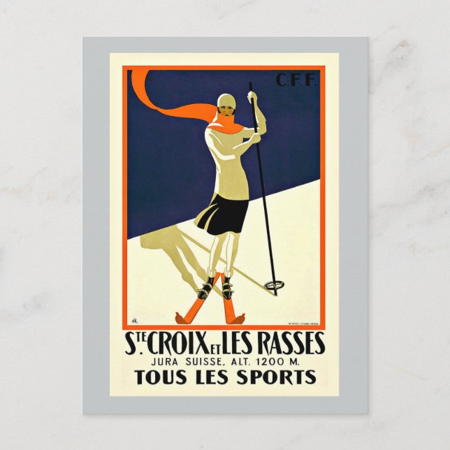 Sainte Croix Les Rasses Ski Sports Travel Postcard (Front)