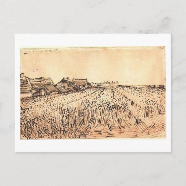 Saintes-Maries with Cemetery, Van Gogh Fine Art Postcard (Front)