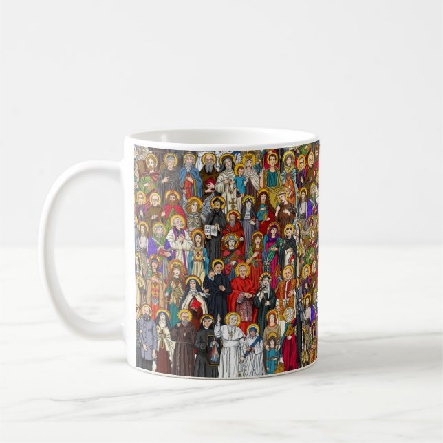 Saints, All saints, Catholic Saints Coffee Mug (Left)