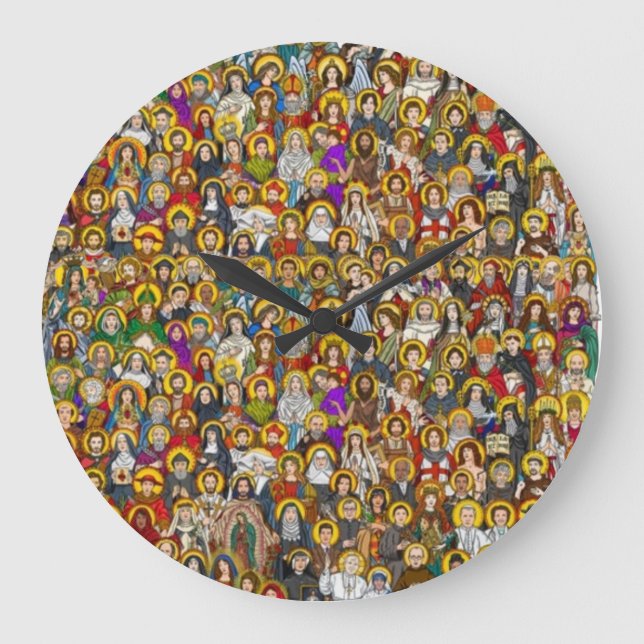 Saints, All saints, Catholic Saints Large Clock (Front)
