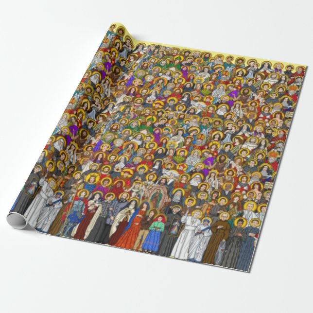 Saints, All saints, Catholic Saints Wrapping Paper (Unrolled)