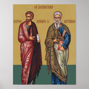 Saints Bartholomew and Barnabas Icon Print  