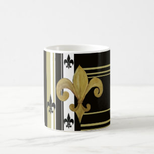 Saints Black and Gold Fleur de lis Mug