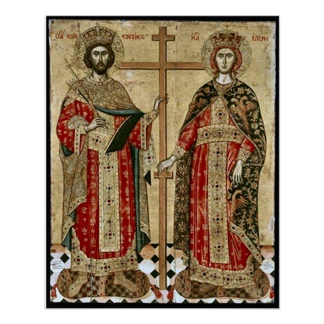 Saints Constantine and Helena Orthodox Icon Poster (Front)