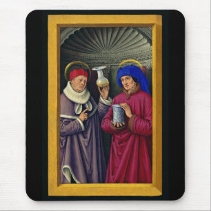 Saints Cosmas and Damian by Jean Bourdichon Mouse Mat