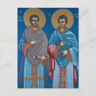 Saints Cosmas and Damian of Cilicia Orthodox Icon Postcard