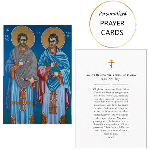 Saints Cosmas and Damian of Cilicia Prayer Card   