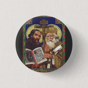 Saints Cyril and Methodius Apostles to the Slavs 3 Cm Round Badge