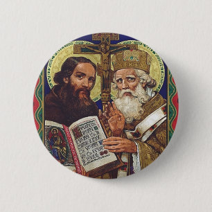 Saints Cyril and Methodius Apostles to the Slavs 6 Cm Round Badge