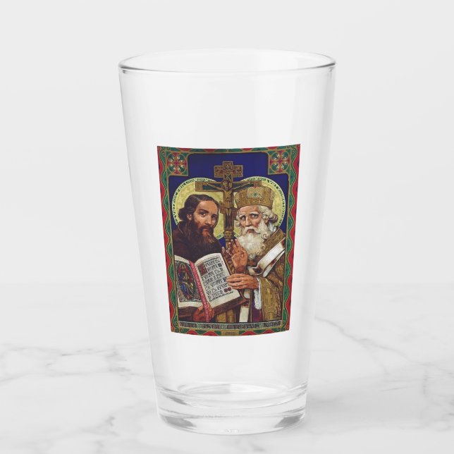 Saints Cyril and Methodius Patrons of Europe Glass (Front)