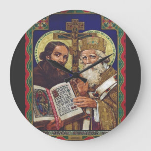 Saints Cyril and Methodius Patrons of Europe Large Clock
