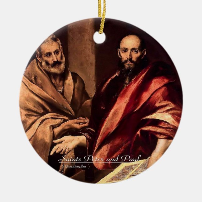 Saints Peter and Paul Ceramic Tree Decoration (Front)