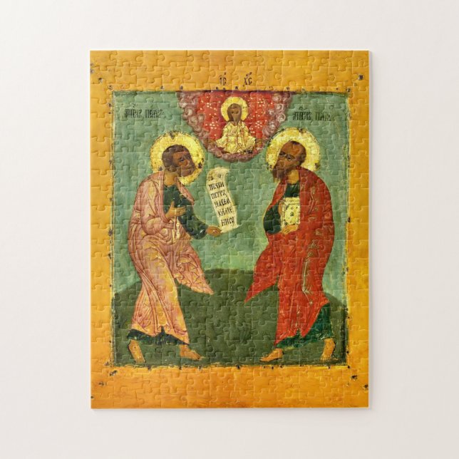 Saints Peter and Paul Orthodox Christian Icon Jigsaw Puzzle (Vertical)