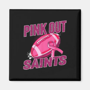 Saints Pink Out Football Tackle Breast Cancer  Magnet