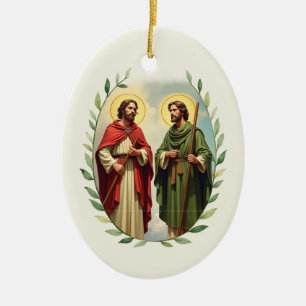 Saints Simon and Jude God's Peace and Blessings Ceramic Tree Decoration