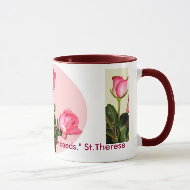 SaintTherese Quote Roses Mug (Right)
