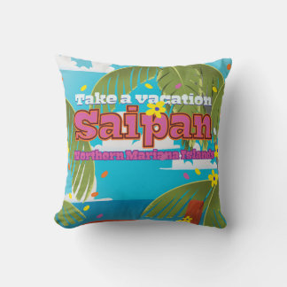 Saipan island travel poster . cushion