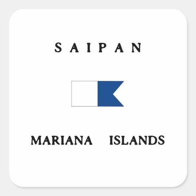 Saipan Mariana Islands Alpha Dive Flag Square Sticker (Front)
