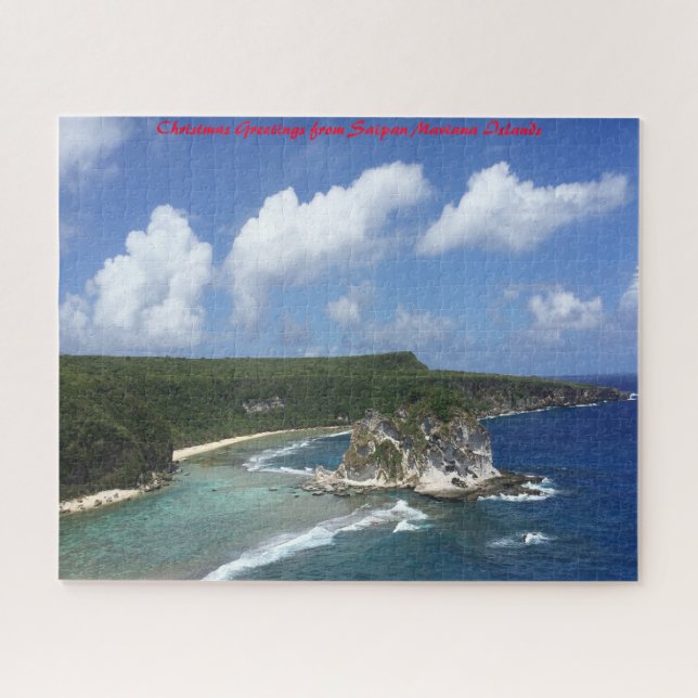 Saipan Mariana Islands.Christmas Greetings Jigsaw Puzzle (Horizontal)