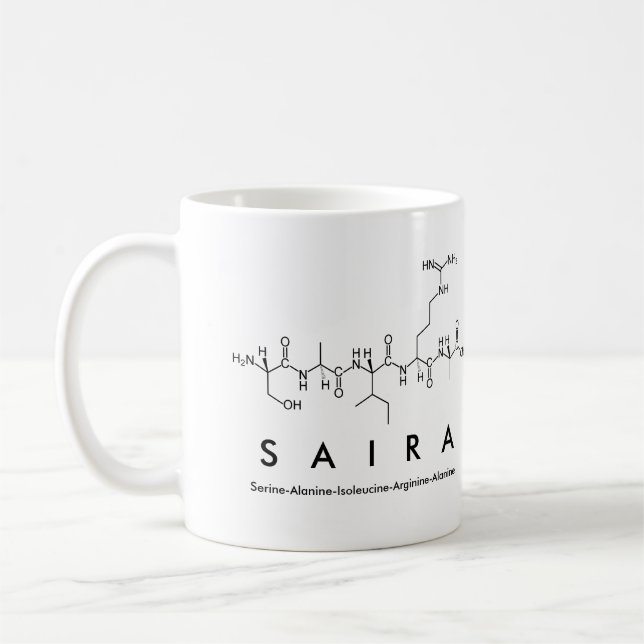 Saira peptide name mug (Left)