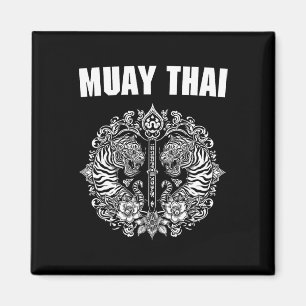 Sak Yant Muay Thai Art Tattoo Twin Tiger Kickboxin Magnet