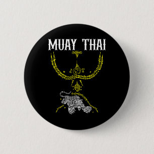Sak Yant Muay Thai Kickboxing Tiger Tattoo Asian C 6 Cm Round Badge