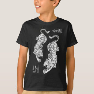 Sak Yant Muay Thai Kickboxing Tigers Tattoo Asian T-Shirt