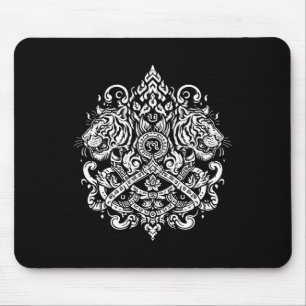 Sak Yant Muay Thai Mma Tattoo Twin Tiger Martial A Mouse Mat