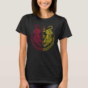 Sak Yant Thai Tattoo Twin Tiger Muay Magical Thail T-Shirt