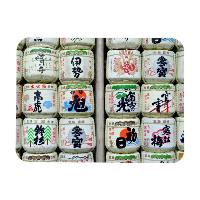 Sake Casks of Ise Shrine, Japan Magnet (Horizontal)
