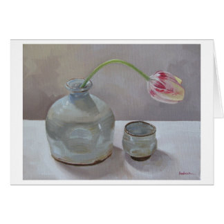 Sake Jug with Tulip Art Card