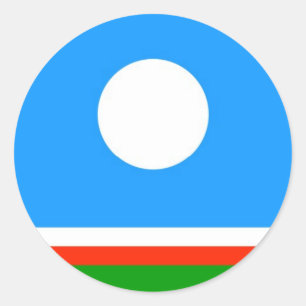 Sakha ethnic flag region country russia Yakutia Classic Round Sticker