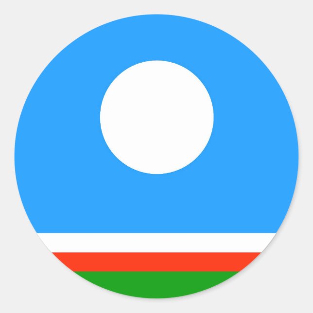 Sakha ethnic flag region country russia Yakutia Classic Round Sticker (Front)