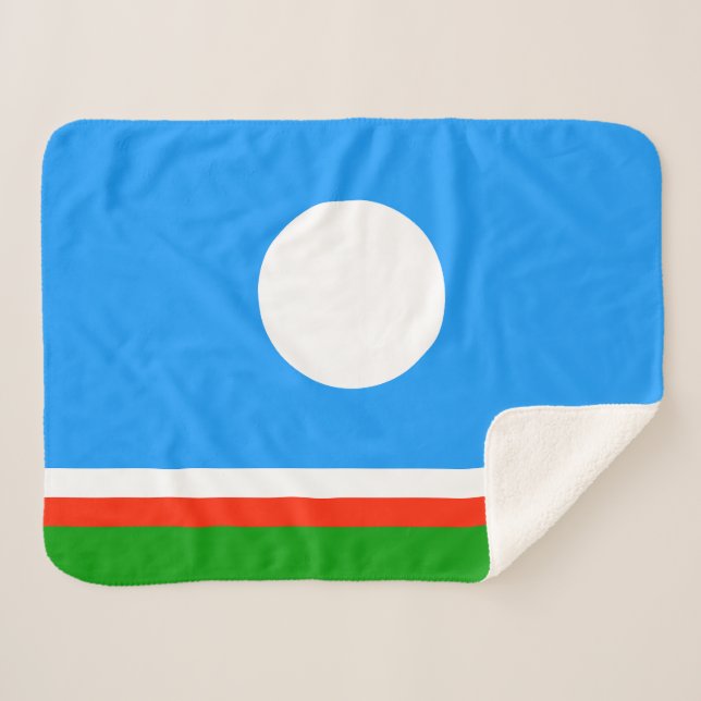 Sakha Flag Sherpa Blanket (Front (Horizontal))