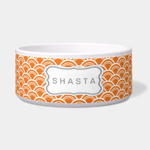 Sakia Wave Pattern Dog Bowl - pumpkin
