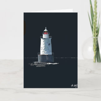 Sakonnet Light at Night Card