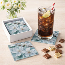 Sakora Flower Glass Coaster– Elegant Flower Design