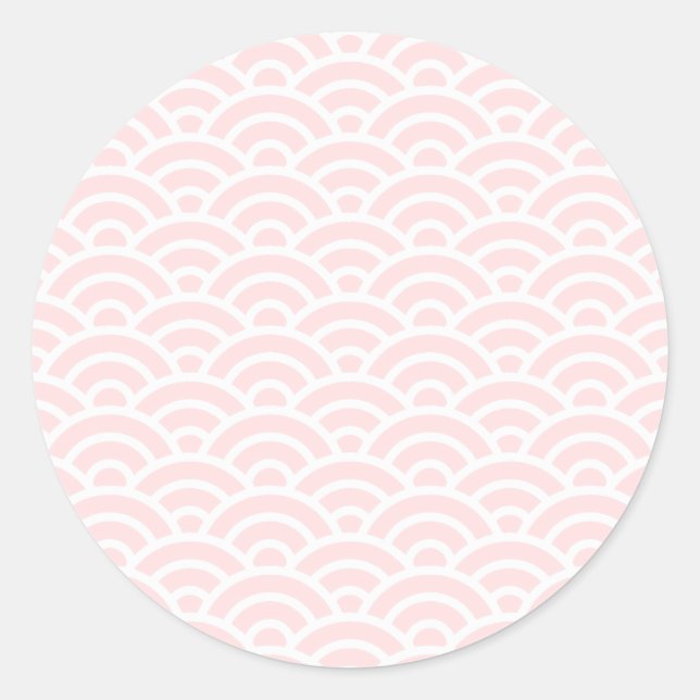 SAKURA 12 Seigaiha Waves - Energetic Ver.  Classic Round Sticker (Front)