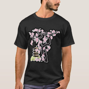Sakura and Pagoda Japanese Design T-Shirt