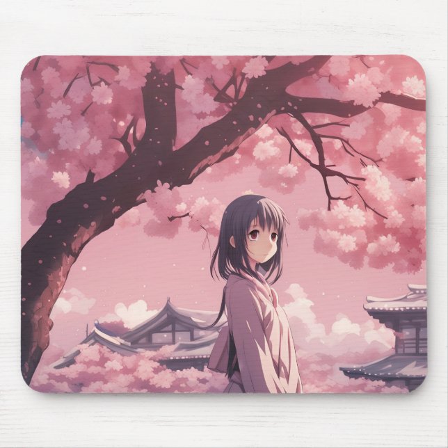 sakura anime girl mouse mat (Front)