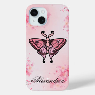 Sakura Bliss, Pink Moth, Sakura Background iPhone 15 Case